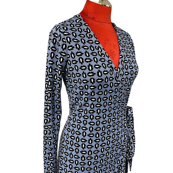 Ann Taylor True Wrap Dress Size 2T Tall Gray Black V-Neck Long Sleeve Career - Picture 7 of 11